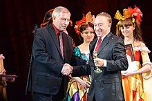 Yuri Kochnev at the presentation of the Golden Harlequin in 2014 Iurii Kochnev 3.jpg