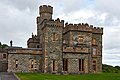 * Nomination: Lews Castle seen from SW --Virtual-Pano 07:56, 3 September 2023 (UTC) * Review Nice picture, but the whole castle is tilted to the right. --Laquearius 08:49, 3 September 2023 (UTC)  Done perspective correction to verticals, horizontals slanted due to point of view, thanks for the review --Virtual-Pano 11:25, 3 September 2023 (UTC)