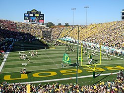 Autzen Stadium, where the Ducks have played since 1967. 102707-Oregon-Autzen-UOentrance.jpg