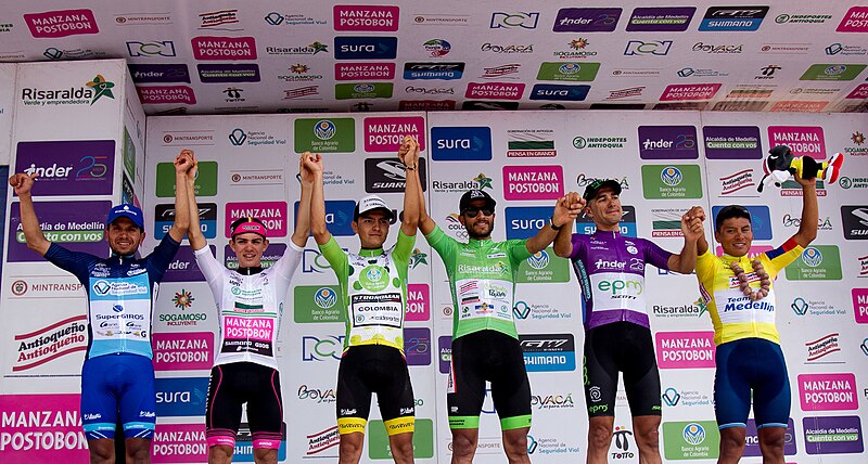 File:12 Etapa-Vuelta a Colombia 2018-Lideres Clasificaciones Vuelta a Colombia Final Etapa 12.jpg