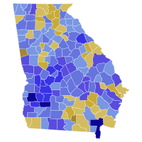 1928 Georgia gubernatorial Democratic primary election results map by county.svg