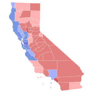 1990 California Attorney General election results map by county.svg