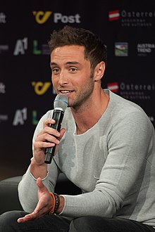 Måns Zelmerlöw pressikonverentsil pärast 2015. aasta Eurovisiooni lauluvõistlust