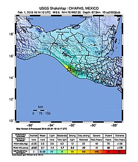 2019-02-01 Puerto Madero, Mexico M6.6 earthquake shakemap (USGS).jpg