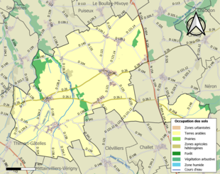 Kolorowa mapa przedstawiająca użytkowanie gruntów.