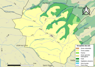 Kolorowa mapa przedstawiająca użytkowanie gruntów.