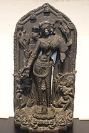 47.1. Khadiravani Tara- 2nd regnal year of Ramapala- 10th century CE-Black basalt- Bihar- Sculpture Gallery- Indian Museum-Kolkata-3824-A25158.jpg