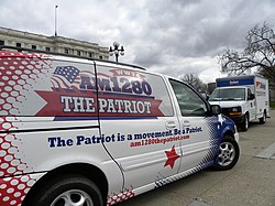 Vehicle at a Tea Party Express rally in 2010 AM1280 The Patriot van in Minneapolis.jpg