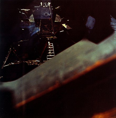 LM Snoopy containing Stafford and Cernan, as inspected by Young after separation from Charlie Brown