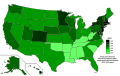 Map of the American Human Development Index rating within the United States, 2013-2014 report