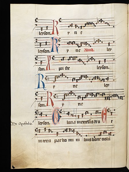 File:Aarau, Aargauer Kantonsbibliothek, MsMurFm 5, f. 140v – Graduale, pars de sanctis.JPG