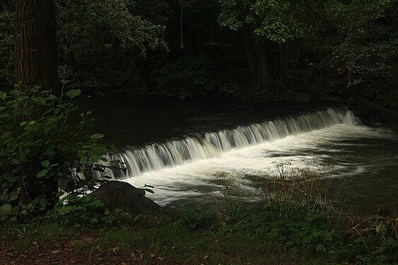 Weir on the Afon Llwyd river