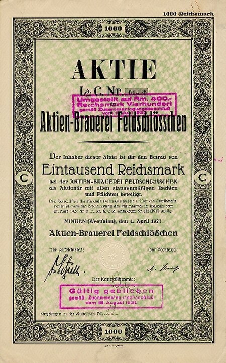 Aktie feldschloesschen