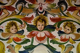 Detail of the roof in the Palace of Mila i Arago, in Albaida. Albaida. Palau. Interior. Cambres comtals. Pintures 5.jpg