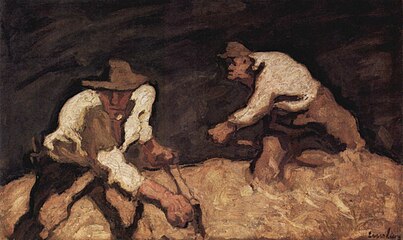 Høstfolk i truende uvejr, ca. 1922 Die Schnitter (Die Bergmäher bei aufsteigendem Gewitter)