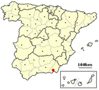 Almeria'nin İspanya'da konumu