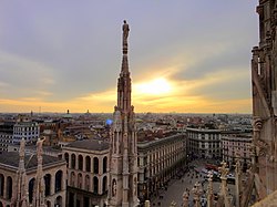 Duomo'dan Milano'nun görünümü.