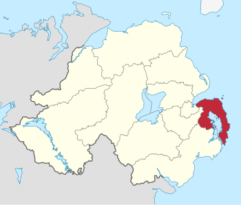 Ards ve North Down'un Kuzey İrlanda'daki Konumu