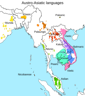 Distribution of Austroasiatic languages Austroasiatic-en.svg