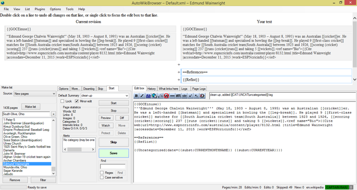 AutoWikiBrowser screenshot image