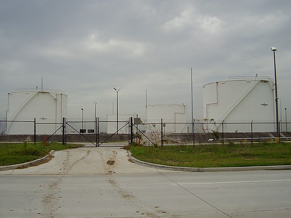 Aviation fuel storage tanks at George Bush Intercontinental Airport, Houston, Texas