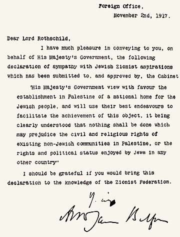 Declaració Balfour de 1917