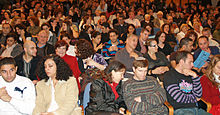 An audience in Tel Aviv, Israel, waiting to see the Batsheva Dance Company Batsheva theater crowd in Tel Aviv by David Shankbone.jpg