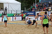 Deutsch: Beachhandball Europameisterschaften 2019 (Beach handball Euro); Tag 6: 7. Juli 2019 – Männerfinale, Dänemark-Norwegen 2:0 (25:18, 19:16) English: Beach handball Euro; Day 6: 7 July 2019 – Men's Final – Denmark-Norway 2:0 (25:18, 19:16)