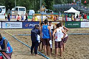 Deutsch: Beachhandball Europameisterschaften 2019 (Beach handball Euro); Tag 1: 2. Juli 2019 – Männer, Vorrunde Gruppe C, Italien-Nordmazedonien 2:1 (12:18, 22:13, 7:6) English: Beach handball Euro; Day 1: 2 July 2019 – Men Preliminary Round Group C – Italy-North Mecedonia 2:1 (12:18, 22:13, 7:6)