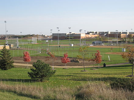 The new East Ridge High School and part of HealthEast Sports Complex