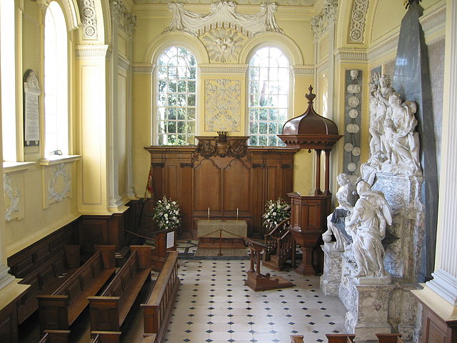 Burial place of most Dukes and Duchesses of Marlborough in the chapel at Blenheim Palace.