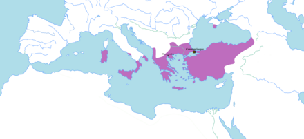 The Byzantine Empire at the beginning of the reign of Nikephoros I, in 802 AD.