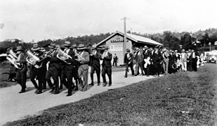 Canungra Brass Band performing on Anzac Day ca. 1930 (13596714443).jpg