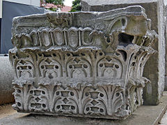 Theodosian capital for a pilaster, one of the few remains of the church of Theodosius II