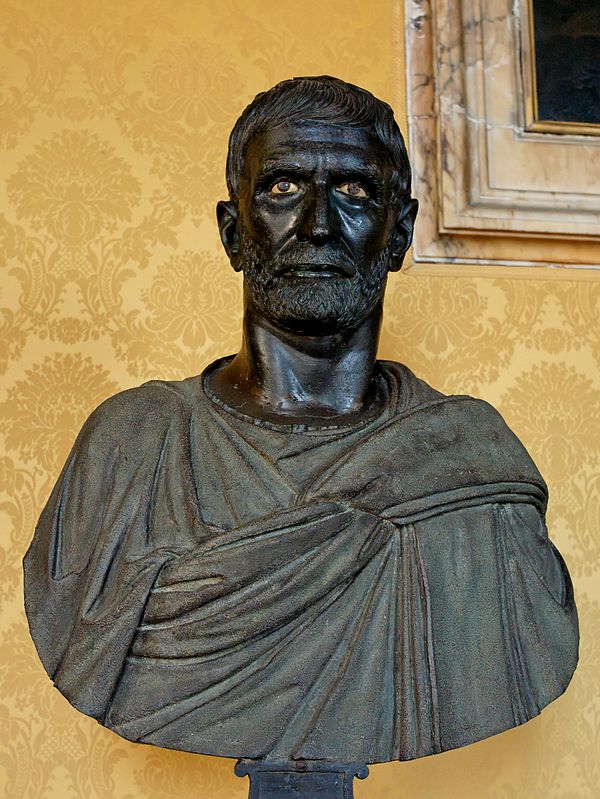 The Capitoline Brutus, an ancient Roman bust in the Capitoline Museums, is traditionally identified as a portrait of Lucius Junius Brutus.