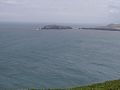 A view of Cardigan Island from Cemaes Head, above Poppit Sands