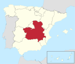 Situation géographique de la Castille-La Manche en Espagne.