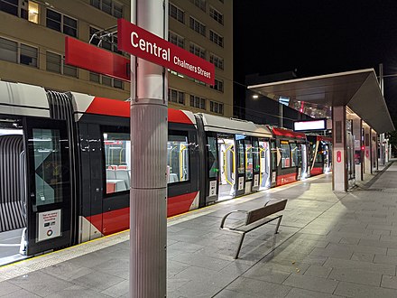 A Sydney tram at Central Chalmers Street