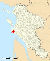 Kart over Mathes kommune i Charente-Maritime