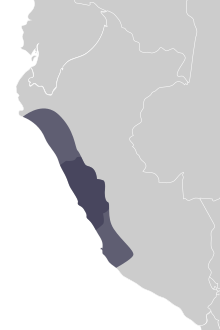 Map showing the extent of the Chavín culture