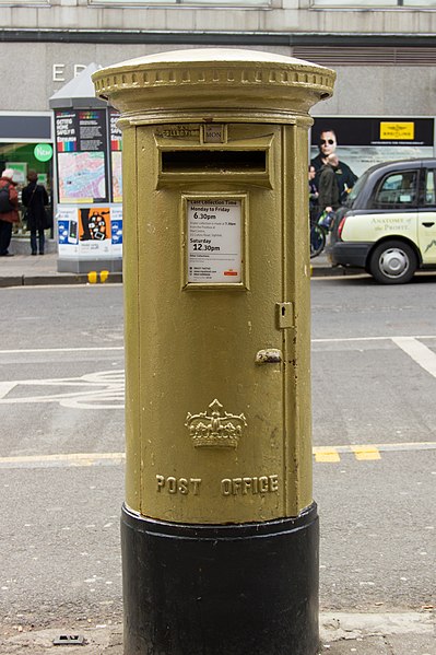 File:Chris Hoy's 2012 Summer Olympics and Paralympics golden post box, Hanover Street, Edinburgh.jpg