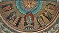 Mosaico en la semi-cúpula de la Iglesia de San Pablo Intramuros en Roma, representa a Cristo entronizado en la Jerusalén celestial con los cinco arcángeles, de izquierda a derecha: Uriel, Miguel, Gabriel, Chemuel, y Zophiel (sosteniendo la luna).[16]​