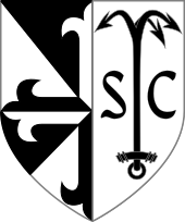 The coat of arms of the basilica, which combines that of the Order of Preachers with the anchor of Saint Clement and his Latin initials (Sanctus Clemens). Church of San Clemente COA.svg
