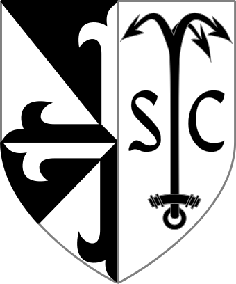 The coat of arms of the basilica, which combines that of the Order of Preachers with the anchor of Saint Clement and his Latin initials (Sanctus Clemens).