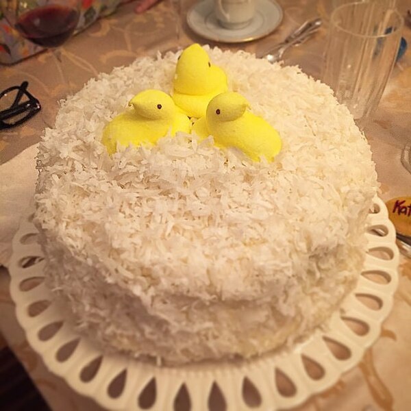 File:Coconut cake garnished with Peeps candy.jpg