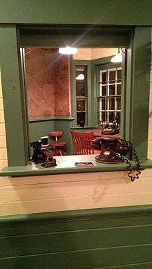 Ticket agent window fully restored to 1910 era Contoocook Depot Ticket Agent Window.jpg