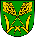 Di verde, a due spighe di grano d'oro, decussate e nascenti dalla punta (Heimsheim, Germania)