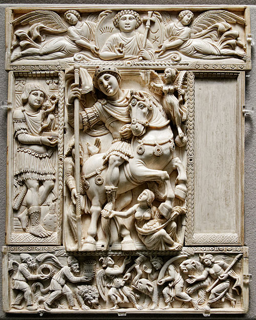 The Barberini ivory, a late Leonid/Justinian Byzantine ivory leaf from an imperial diptych, from an imperial workshop in Constantinople in the first h