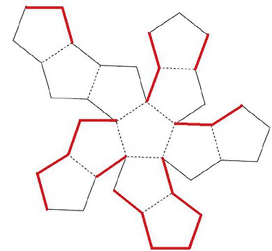 Додекаэдр из картона. Развертка правильного додекаэдра. Правильный додекаэдр развертка для склеивания. Схема правильного додекаэдра для склеивания. Развертки правильных многогранников додекаэдр.