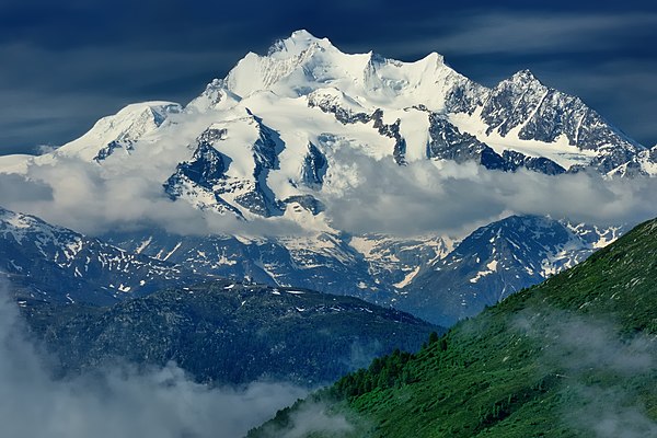 The north side of the Dom and the Mischabel massif